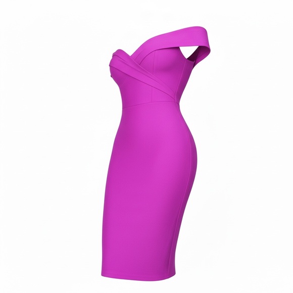 Fashion Nova Strapless Fuchsia Bandage Dress - Picture 11 of 12